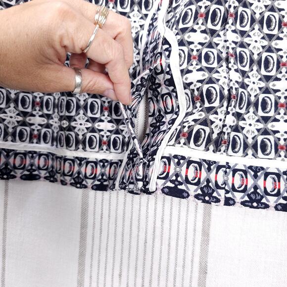 MDMS‎ M-Conzept Blazer Medium Navy Blue Geometric Pattern Office Twee Cute - Picture 5 of 12